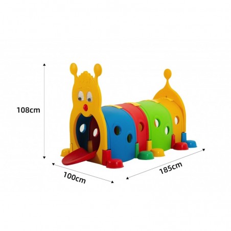 Bruco Tunnel Modulare per Bambini H108 x L185 x L100 cm