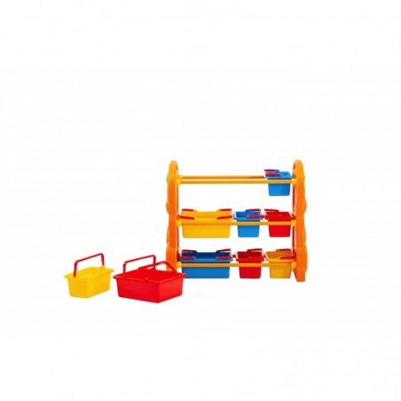 Scaffale per Giocattoli Portagiochi Mobiletto Multi Ripiano per Bambini con 9 ceste H95 x L79 x P42 