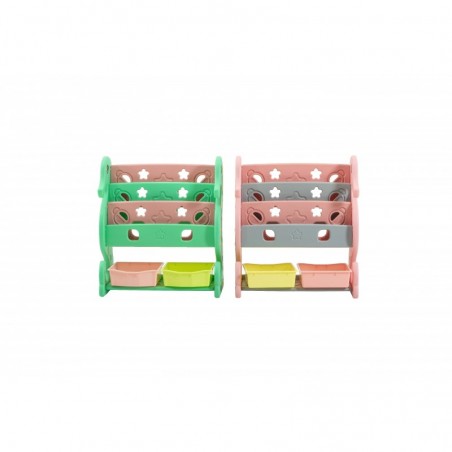 Scaffale per Giocattoli Portagiochi Mobiletto Multi Ripiano per Bambini con ceste H88 x L77x P36