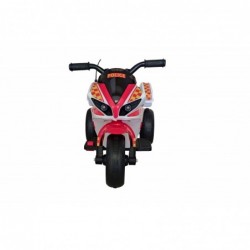 Moto Elettrica per bambini Polizia Rossa con Musiche Luci Mp3 Marcia avanti e indietro accelleratore 3 ruote