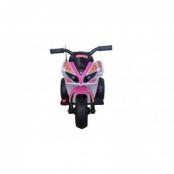 Moto Elettrica per bambini Polizia Rosa con Musiche Luci Mp3 Marcia avanti e indietro accelleratore 3 ruote