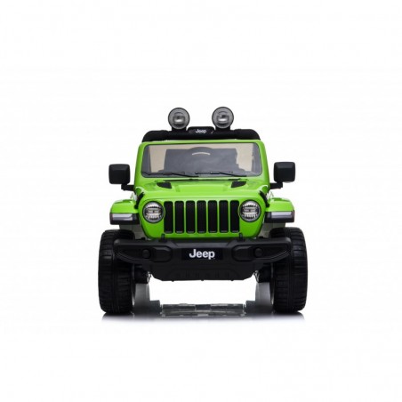 Auto macchina elettrica jeep Wrangler Rubicon 12V per bambini porte apribili con telecomando full accessori Green