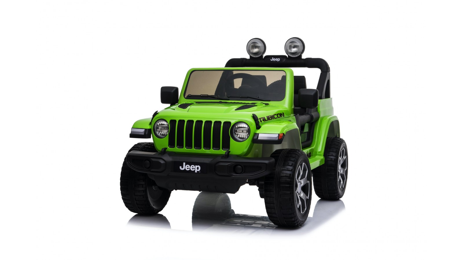 Auto macchina elettrica jeep Wrangler Rubicon 12V per bambini porte apribili con telecomando full accessori Green