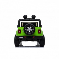 Auto macchina elettrica jeep Wrangler Rubicon 12V per bambini porte apribili con telecomando full accessori Green