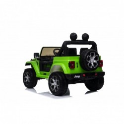 Auto macchina elettrica jeep Wrangler Rubicon 12V per bambini porte apribili con telecomando full accessori Green