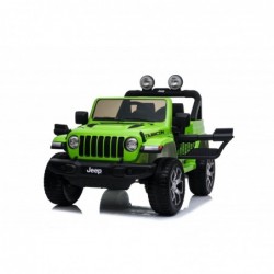 Auto macchina elettrica jeep Wrangler Rubicon 12V per bambini porte apribili con telecomando full accessori Green