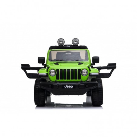 Auto macchina elettrica jeep Wrangler Rubicon 12V per bambini porte apribili con telecomando full accessori Green