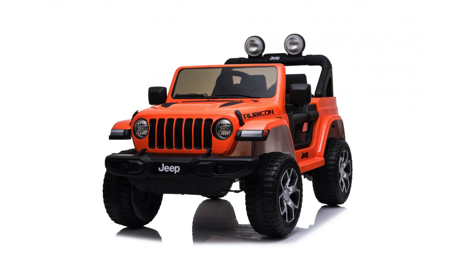 Auto Macchina Elettrica Jeep Wrangler Rubicon 12V per Bambini porte apribili Con telecomando Full accessori (Orange)