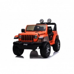 Auto Macchina Elettrica Jeep Wrangler Rubicon 12V per Bambini porte apribili Con telecomando Full accessori (Orange)