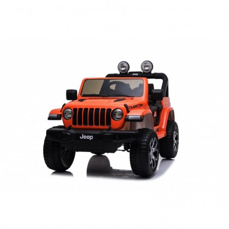 Auto Macchina Elettrica Jeep Wrangler Rubicon 12V per Bambini porte apribili Con telecomando Full accessori (Orange)