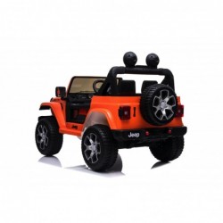 Auto Macchina Elettrica Jeep Wrangler Rubicon 12V per Bambini porte apribili Con telecomando Full accessori (Orange)