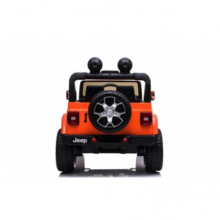 Auto Macchina Elettrica Jeep Wrangler Rubicon 12V per Bambini porte apribili Con telecomando Full accessori (Orange)