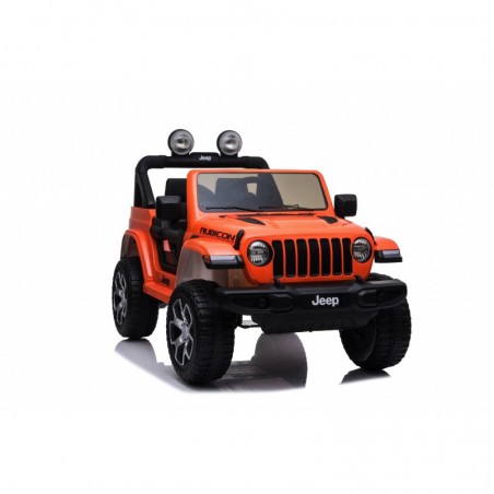 Auto Macchina Elettrica Jeep Wrangler Rubicon 12V per Bambini porte apribili Con telecomando Full accessori (Orange)