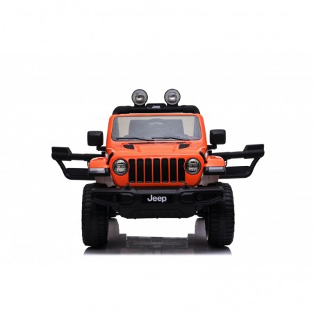Auto Macchina Elettrica Jeep Wrangler Rubicon 12V per Bambini porte apribili Con telecomando Full accessori (Orange)