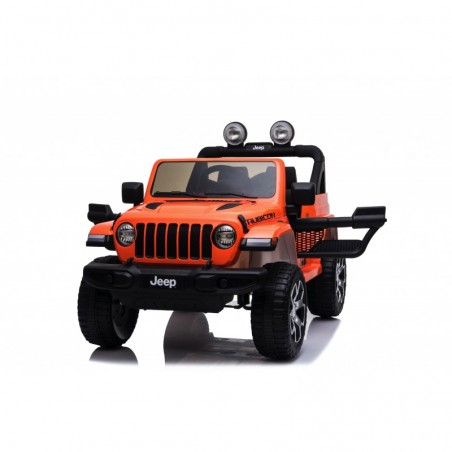 Auto Macchina Elettrica Jeep Wrangler Rubicon 12V per Bambini porte apribili Con telecomando Full accessori (Orange)