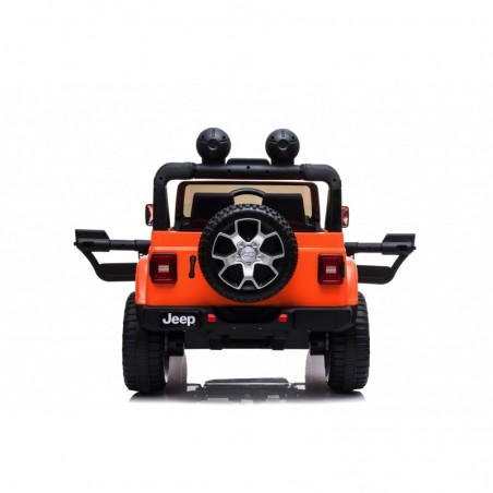 Auto Macchina Elettrica Jeep Wrangler Rubicon 12V per Bambini porte apribili Con telecomando Full accessori (Orange)