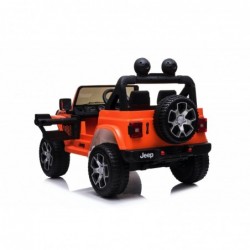 Auto Macchina Elettrica Jeep Wrangler Rubicon 12V per Bambini porte apribili Con telecomando Full accessori (Orange)