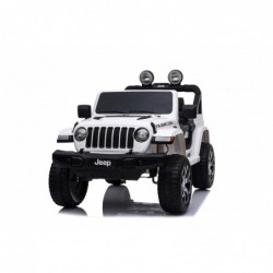 Auto Macchina Elettrica Jeep Wrangler Rubicon 12V per Bambini porte apribili Con telecomando Full accessori (Bianca)