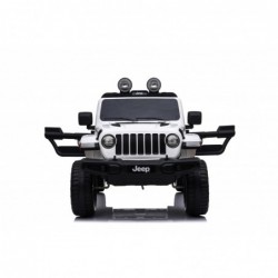 Auto Macchina Elettrica Jeep Wrangler Rubicon 12V per Bambini porte apribili Con telecomando Full accessori (Bianca)