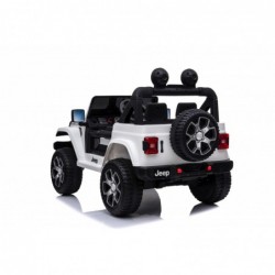 Auto Macchina Elettrica Jeep Wrangler Rubicon 12V per Bambini porte apribili Con telecomando Full accessori (Bianca)