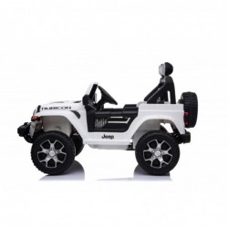 Auto Macchina Elettrica Jeep Wrangler Rubicon 12V per Bambini porte apribili Con telecomando Full accessori (Bianca)