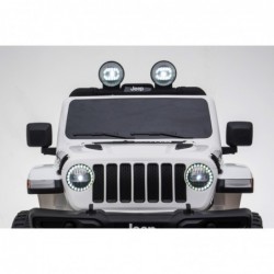 Auto Macchina Elettrica Jeep Wrangler Rubicon 12V per Bambini porte apribili Con telecomando Full accessori (Bianca)