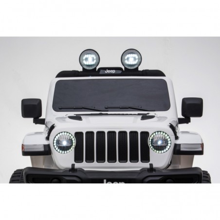 Auto Macchina Elettrica Jeep Wrangler Rubicon 12V per Bambini porte apribili Con telecomando Full accessori (Bianca)