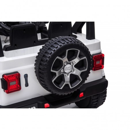 Auto Macchina Elettrica Jeep Wrangler Rubicon 12V per Bambini porte apribili Con telecomando Full accessori (Bianca)