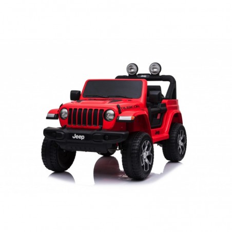 Auto Macchina Elettrica Jeep Wrangler Rubicon 12V per Bambini porte apribili Con telecomando Full accessori (Rossa)