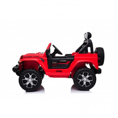 Auto Macchina Elettrica Jeep Wrangler Rubicon 12V per Bambini porte apribili Con telecomando Full accessori (Rossa)