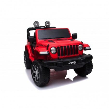 Auto Macchina Elettrica Jeep Wrangler Rubicon 12V per Bambini porte apribili Con telecomando Full accessori (Rossa)