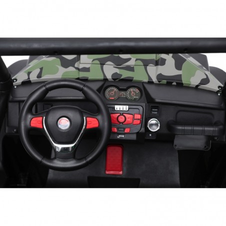 Auto Macchina Elettrica New Polar 24V Militare per Bambini 2 Posti Full Optional Sedile Regolabile E telecomando 