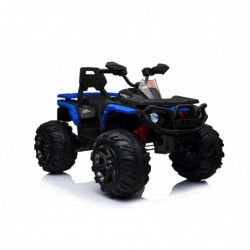 Super Quad elettrico Maverick per Bambini 12V doppio motore Full optional con Ammortozzatori Bianco Nero/Blue