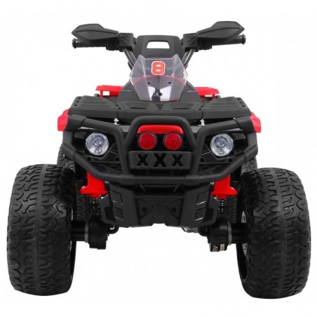 Super Quad elettrico Maverick per Bambini 12V doppio motore Full optional con Ammortozzatori Bianco Nero/rosso