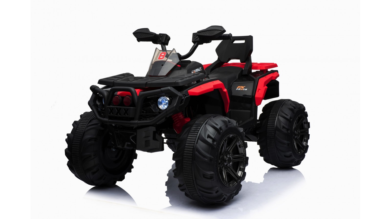 Super Quad elettrico Maverick per Bambini 12V doppio motore Full optional con Ammortozzatori Bianco Nero/rosso