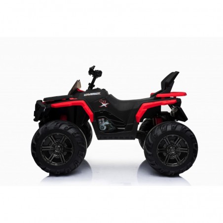 Super Quad elettrico Maverick per Bambini 12V doppio motore Full optional con Ammortozzatori Bianco Nero/rosso