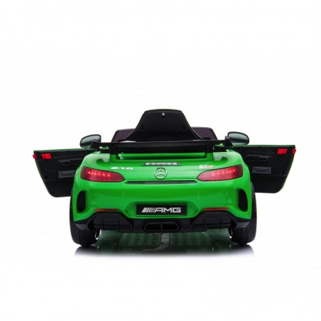 Auto Macchina Elettrica per Bambini Mercedes AMG GTR 12V Porte Apribili Full Optional con telecomando Verde