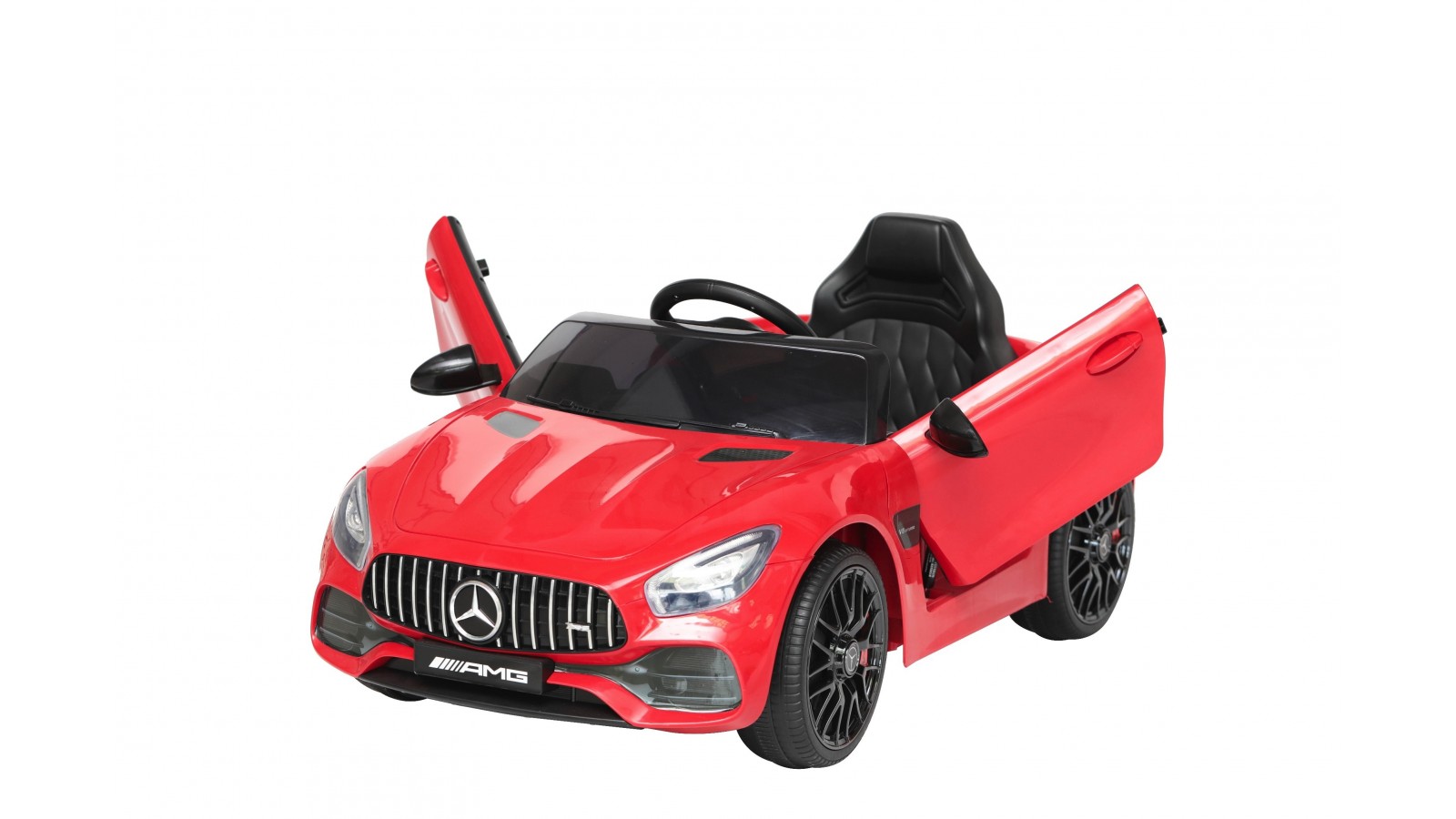 Auto Macchina Elettrica per Bambini Mercedes AMG GT 12V Porte Apribili Full Optional con telecomando Rossa