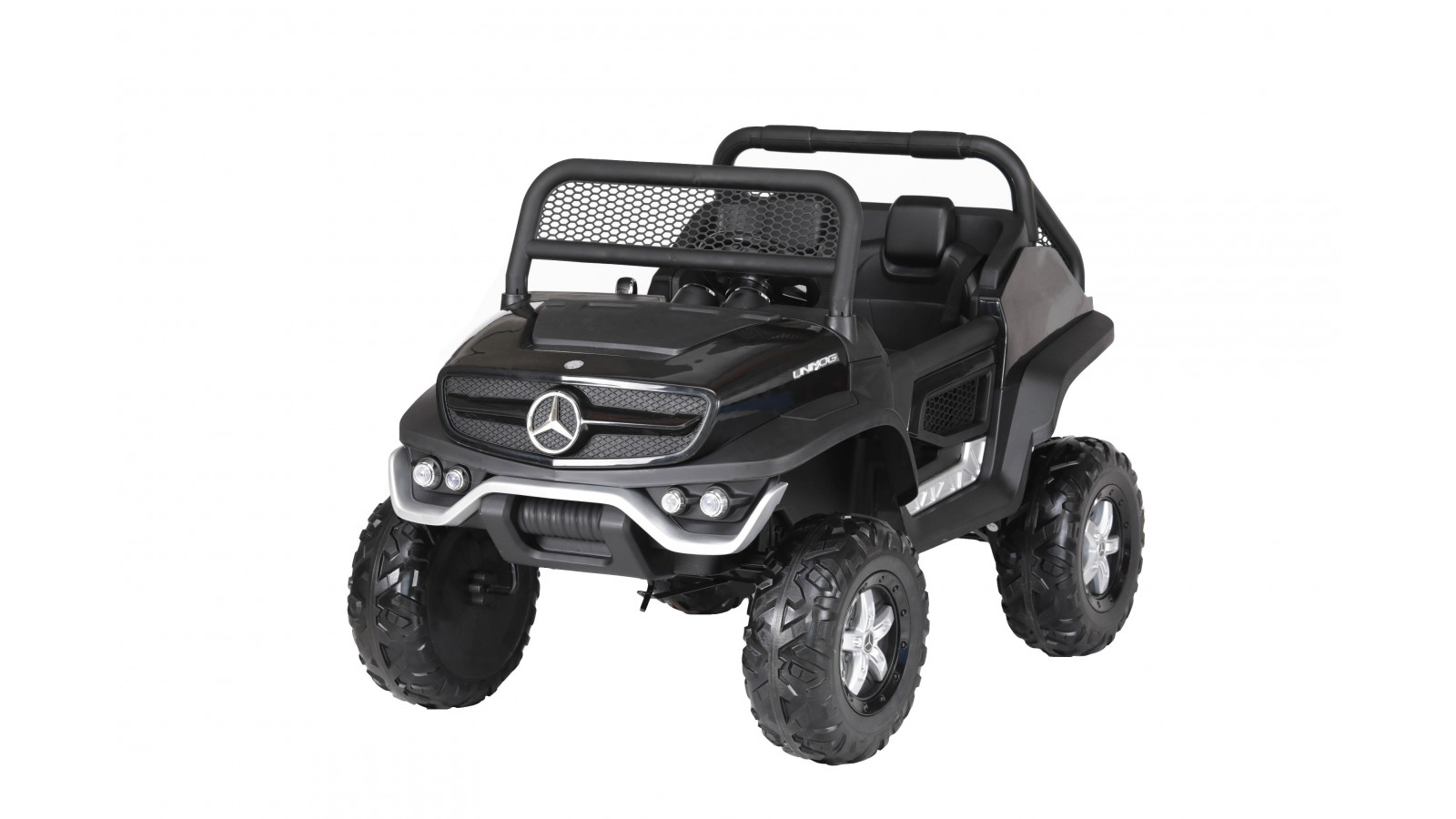 Auto Macchina Elettrica per Bambini Fuoristrada Mercedes UNIMOG 2 Posti 12V Ammortizzata con Telecomando Full Optional MP3 Led