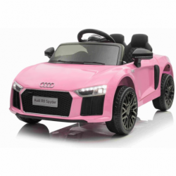 Auto Macchina Elettrica 12V Audi R8 Spyder per Bambini Led MP3 con Telecomando Sedile in pelle Rosa