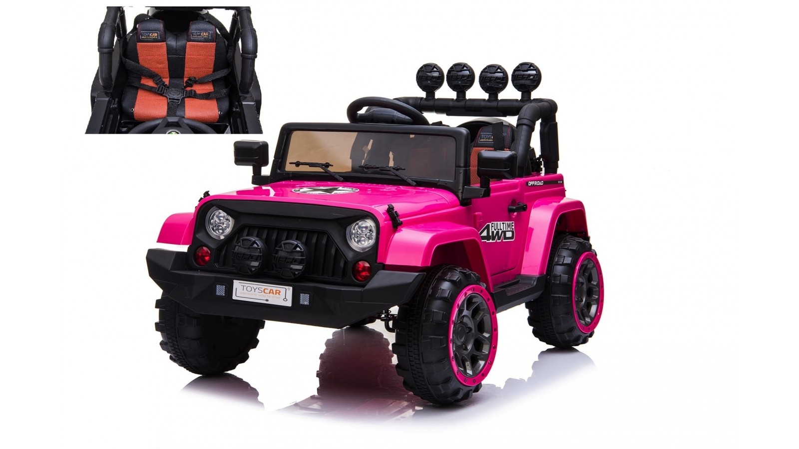 Auto Macchina Elettrica per Bambini Fuoristrada Adventure Rosa 12V MP3 Led con Telecomando Full Optional Sedili in Pelle