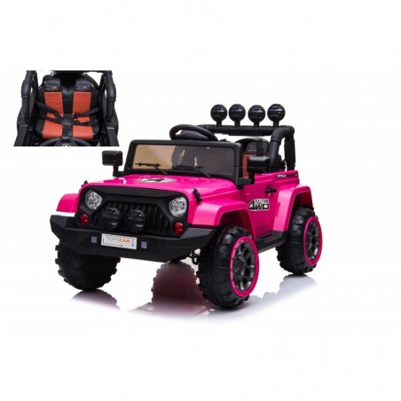 Auto Macchina Elettrica per Bambini Fuoristrada Adventure Rosa 12V MP3 Led con Telecomando Full Optional Sedili in Pelle