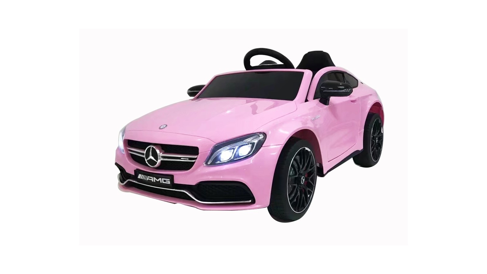 Auto Elettrica per Bambini 12V Mercedes C63 AMG Rosa Porte Apribili con telecomando