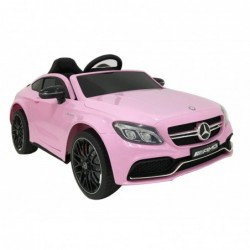 Auto Elettrica per Bambini 12V Mercedes C63 AMG Rosa Porte Apribili con telecomando