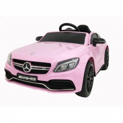 Auto Elettrica per Bambini 12V Mercedes C63 AMG Rosa Porte Apribili con telecomando