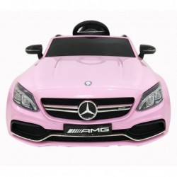 Auto Elettrica per Bambini 12V Mercedes C63 AMG Rosa Porte Apribili con telecomando