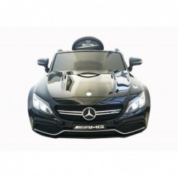 Auto Elettrica per Bambini 12V Mercedes C63 AMG Nera Porte Apribili con telecomando