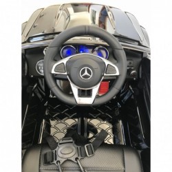 Auto Elettrica per Bambini 12V Mercedes C63 AMG Nera Porte Apribili con telecomando