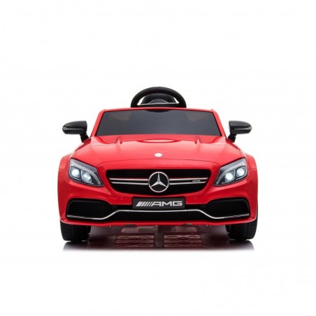 Auto Elettrica per Bambini 12V Mercedes C63 AMG Rossa Porte Apribili con telecomando