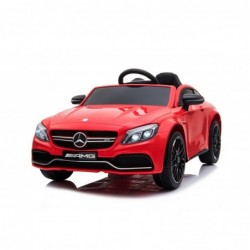 Auto Elettrica per Bambini 12V Mercedes C63 AMG Rossa Porte Apribili con telecomando